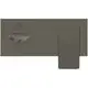 Wand-Waschtischarmatur von Ideal Standard in Magnetic Grey mit eckiger Rosette und Auslauf, ausgestattet mit einem funktionalen Druckknopf.